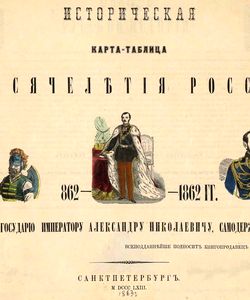 1863 istoricheskaya karta tablica tysyacheletiya rossii 862 1862